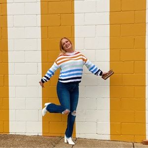 Rainbow striped sweater